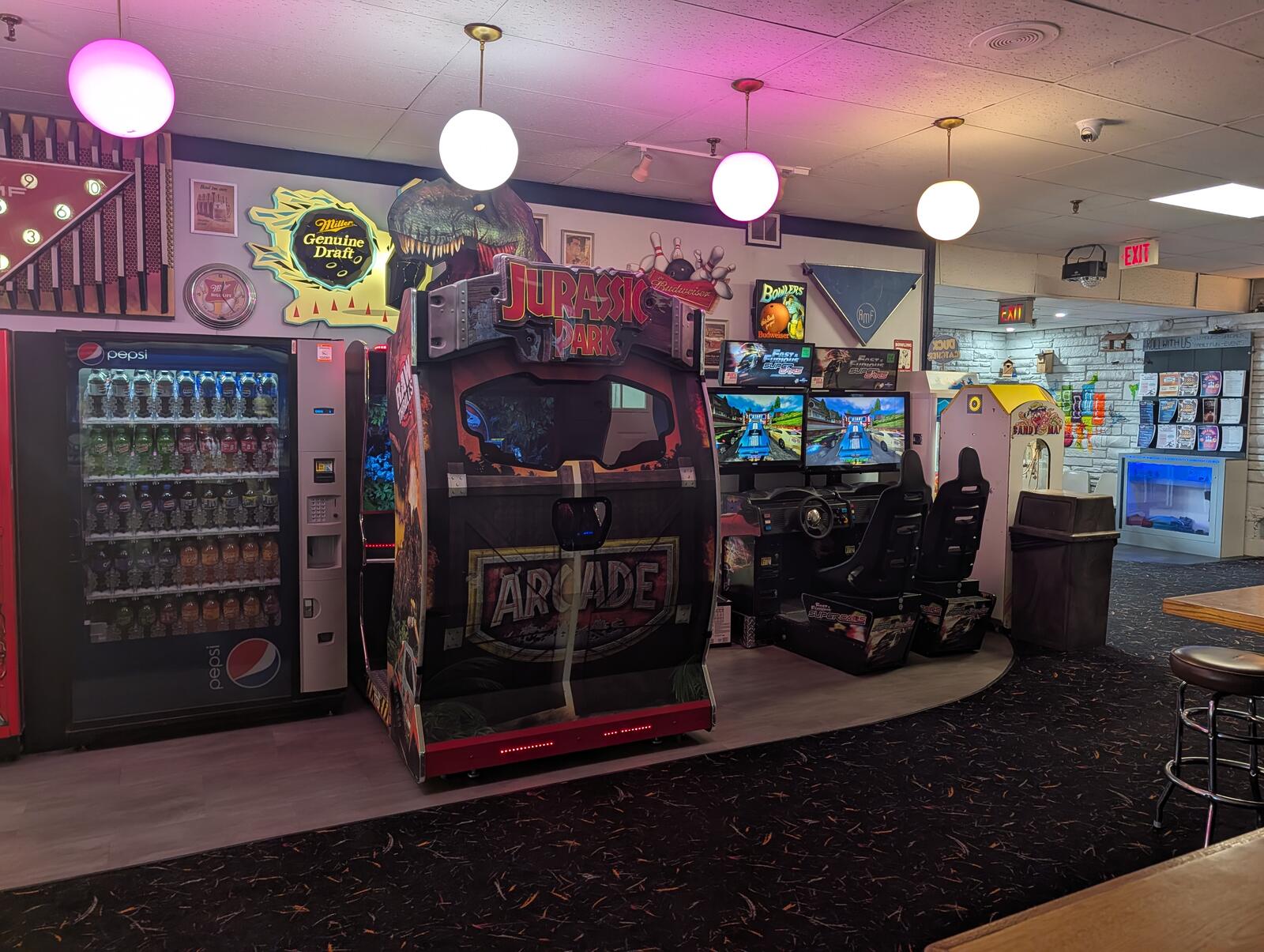 The arcade bay at Westbrook Lanes in Brooklawn, NJ, part of every party package