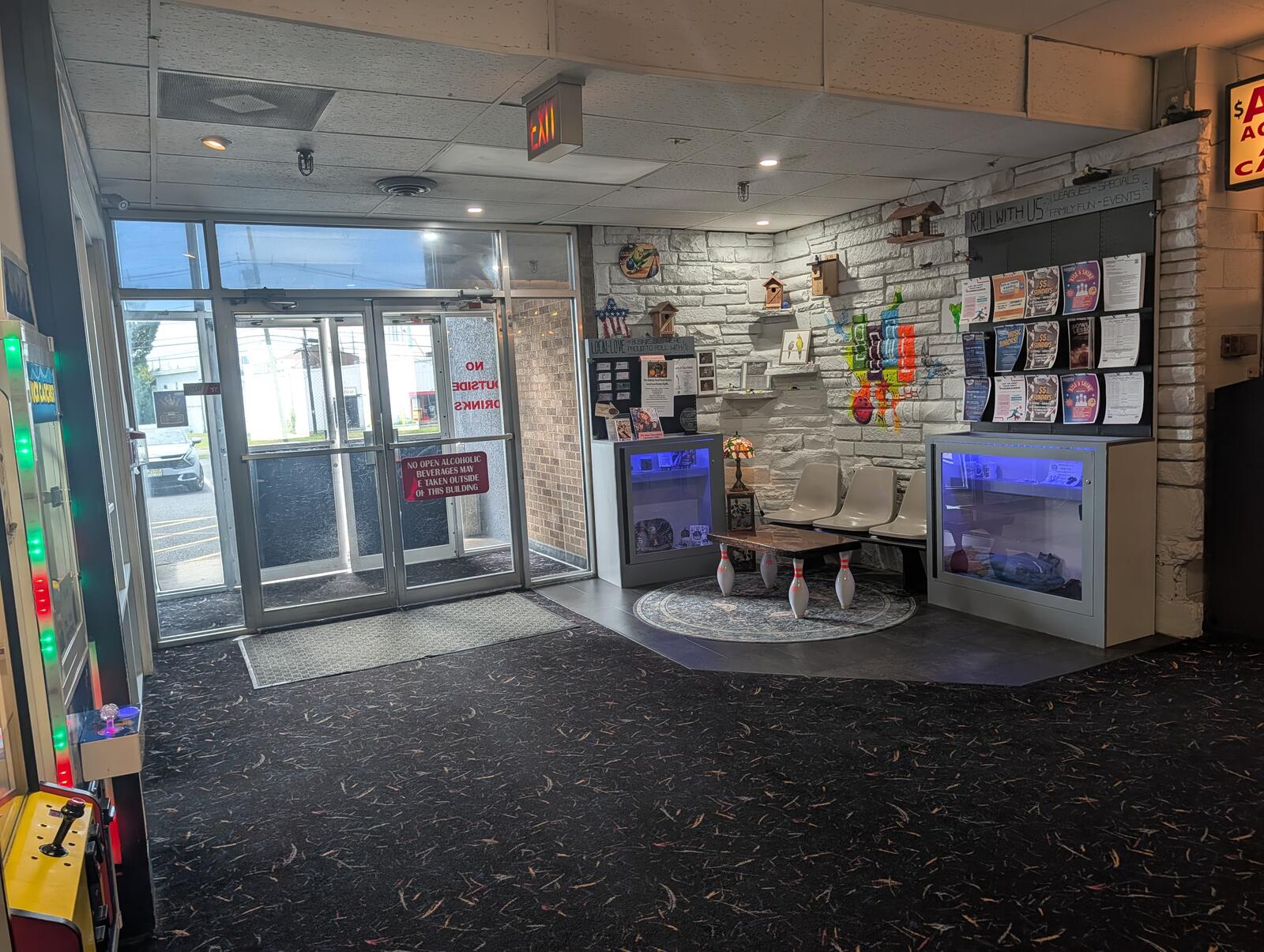 The front entrance and lobby at Westbrook Lanes, 1 Creek Road, Brooklawn NJ